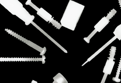 Screwdriver, screws and pegs in an x-ray