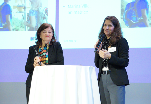 Welcome address and opening of conference; Dr. Barbara Fontanellaz, Director General of SFUVET (on the right) and Marina Villa, conference host
