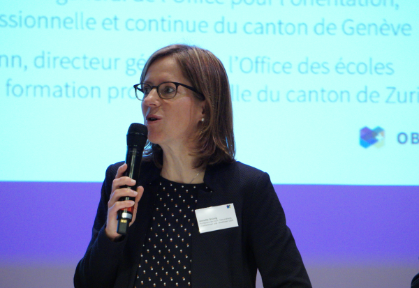 Podium; Annette Grünig, Vice-President on the Board of OdASanté
