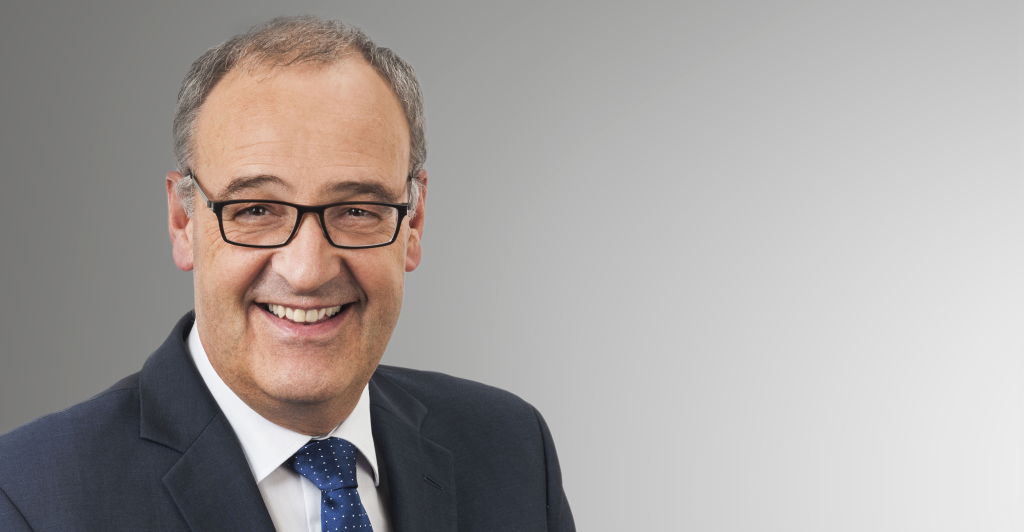 Portrait photo of the President of the Swiss Confederation Guy Parmelin