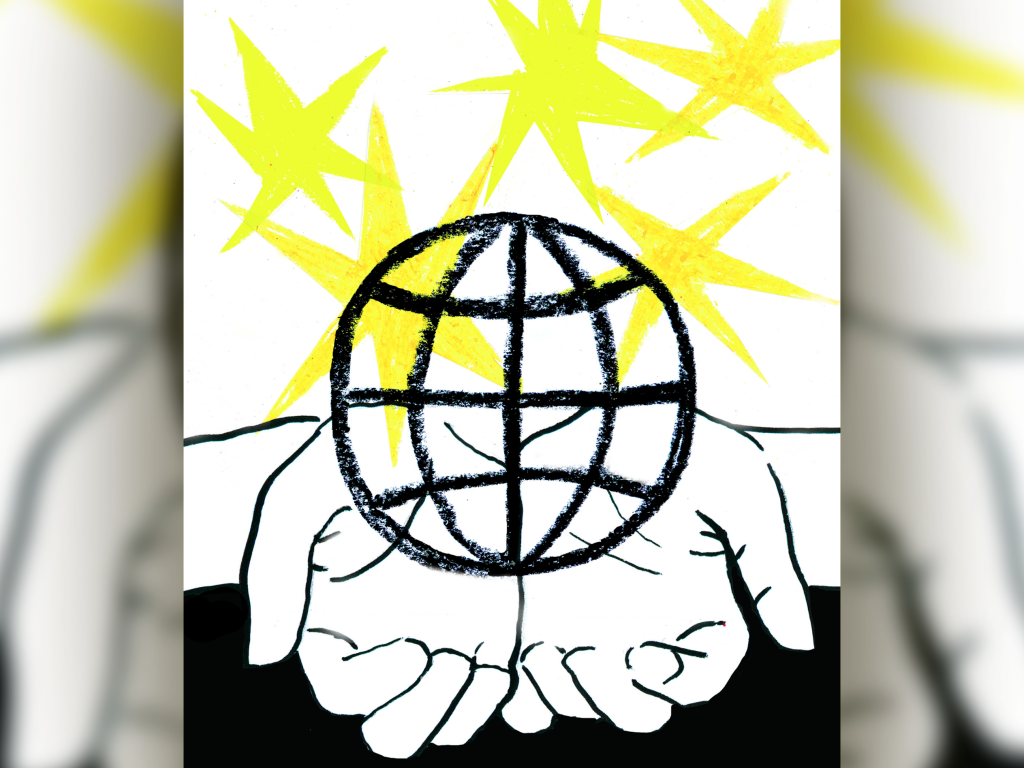 Two Hands holding a Globe